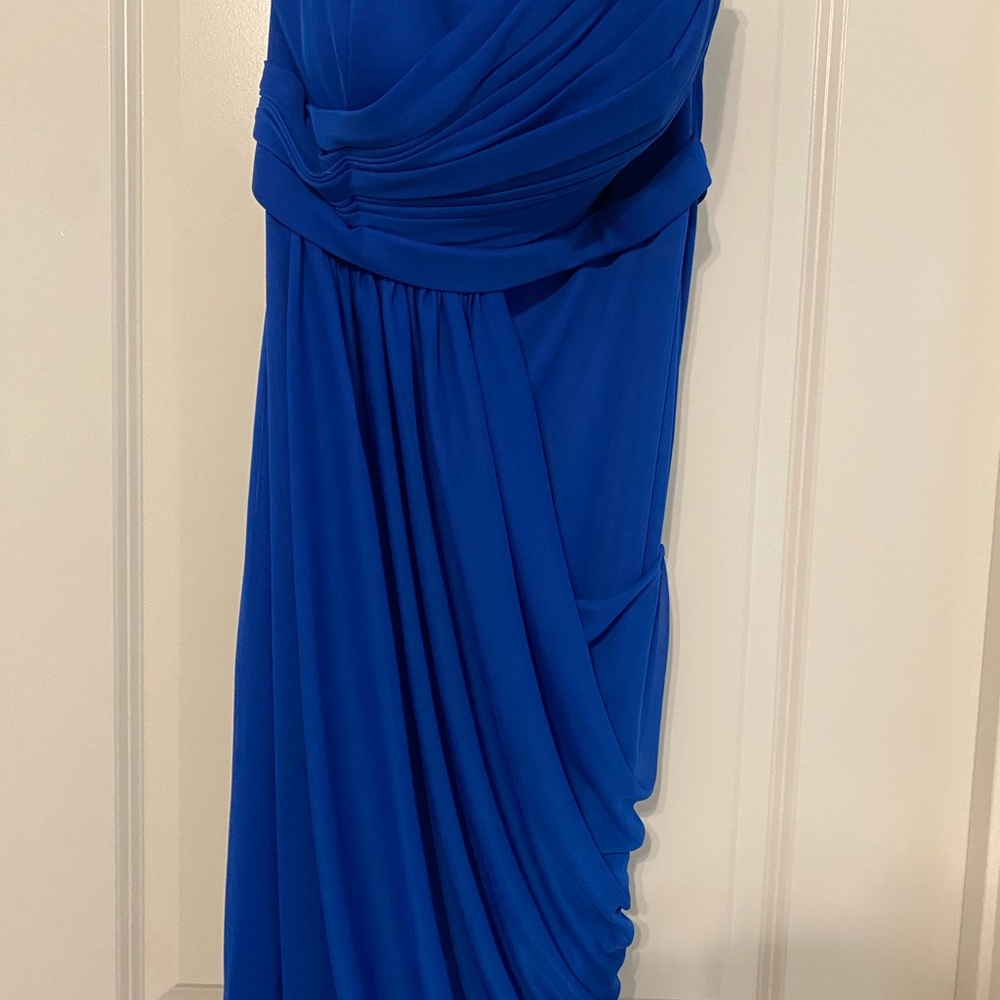 Elegant Blue Draped Dress